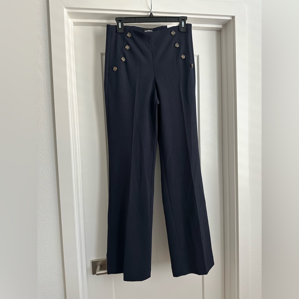 Express Navy High-Waist Sailor Trousers - Express